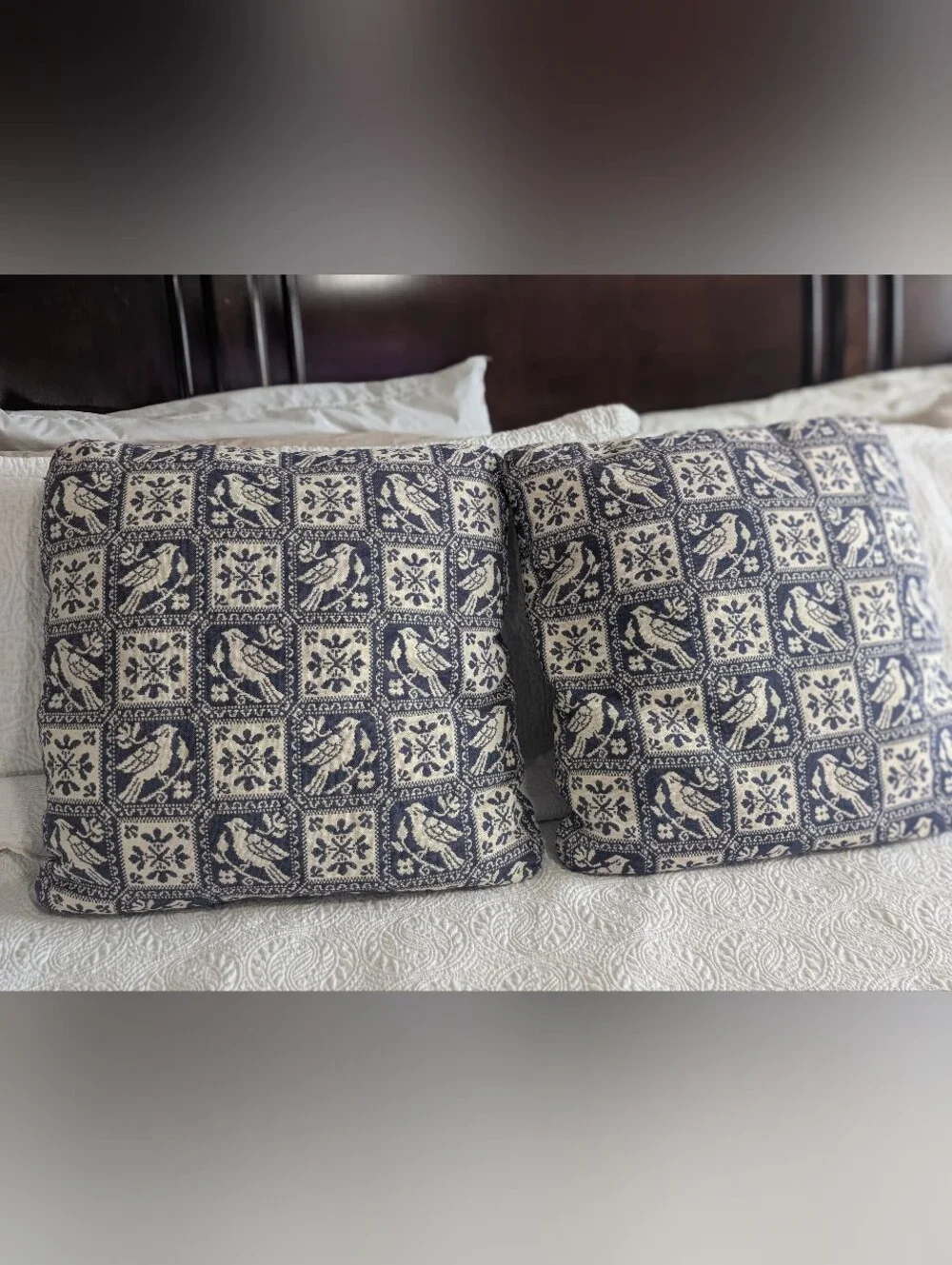 Vintage tapestry throw pillows x2 18